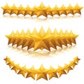 Gold five-pointed premium stars. vector