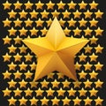 Gold five-pointed premium stars. vector
