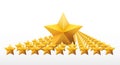 Gold five-pointed premium stars. vector