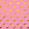 Gold Flamingos Pattern Flamingo Faux Foil Polk Dots Pink