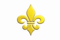 Gold Fleur de Lis. 3D Render illustration