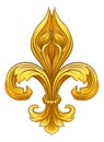 Gold Fleur De Lis Graphic Design Royalty Free Stock Photo