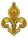 Fleur De Lis Gold Graphic Design Royalty Free Stock Photo