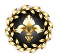 Gold Fleur-de-lis with a laurel wreath