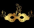 Gold floral carnival mask isolated Royalty Free Stock Photo