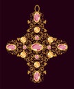 Gold Floral cross