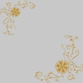 Gold floral on grey background Royalty Free Stock Photo