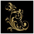 Gold Floral Ornament Decorative Heraldic Baroque Frame Vector Ilustration Royalty Free Stock Photo