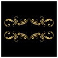 Gold Floral Ornament Decorative Heraldic Baroque Frame Vector Ilustration Royalty Free Stock Photo