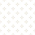 Gold floral seamless pattern. Simple geometric vector design on white Royalty Free Stock Photo