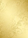 Gold floral vector background with gradient