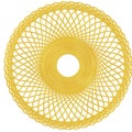 Gold flower shape Spirograph icon. 3d rendering.