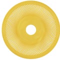 Gold flower shape Spirograph icon. 3d rendering.