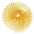 Gold flower shape Spirograph icon. 3d rendering.