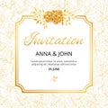 Gold Flower wedding invitation