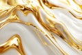 Gold Flowing Abstract, Creamy Liquid Texture with Glittering Veins and Smooth Surface Royalty Free Stock Photo
