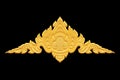 Gold Foam carving craft isolated on black background