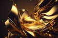 Gold foil background with light reflections. Golden textured generative illustration Royalty Free Stock Photo