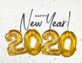 Gold Foil Balloons 2020. Happy New Years concept Royalty Free Stock Photo