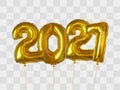 Gold foil balloons number 2021