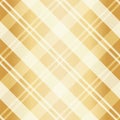 Gold foil candy cane plaid Christmas seamless vector pattern. Traditional golden weave striped background. Elegant