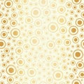 Gold foil circles seamless vector pattern background. Modern stylish dots metallic backdrop. Elegant champagne bubble Royalty Free Stock Photo