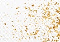 Gold foil confetti isolated on a transparent white background. Festive background. Vector illustration Royalty Free Stock Photo