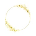 Gold Foil Frame, gold splatter frame, glitter circle, gold stroke on transparent background Royalty Free Stock Photo