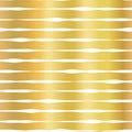 Gold foil hand drawn horizontal lines seamless vector pattern. White wavy irregular stripes on golden background. Elegant design Royalty Free Stock Photo