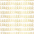 Gold foil metallic doodles seamless vector pattern. Hand drawn shiny golden doodle twirls repeating background. For web Royalty Free Stock Photo