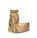 Gold Foil plastic paper bag front and back view Royalty Free Stock Photo