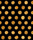 Gold Foil Polka Dot Seamless Pattern Paint Stain Abstract Illustration. Shining Brush Stroke Shape For You Amazing Design Project