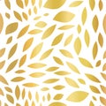 Gold foil seamless vector background abstract biconvex shapes. Golden background pattern. Convex scattered shapes. Elegant,