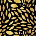 Gold foil shapes biconvex on black seamless vector abstract background . Golden pattern. Convex scattered shapes. Elegant, Royalty Free Stock Photo