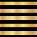 Gold foil stripe seamless vector background. Horizontal gold lines on black pattern. Elegant, simple, luxurious design for