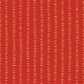 Gold foil stripes on red seamless Christmas vector pattern. Simple Christmas background. Horizontal golden strokes in vertical