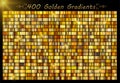 Gold foil texture background set. Realistic golden, copper vector elegant. Royalty Free Stock Photo