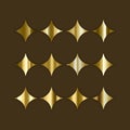 Gold foil texture background set. Vector golden, copper, brass and metal gradient template Royalty Free Stock Photo