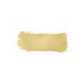 Gold foil texture brush stroke. Smudge sparkle glossy paint on the white background. Vector illustration