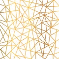 Gold foil wire triangles geometric seamless mosaic repeat pattern background - vector