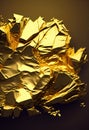 Gold Folded Foil Background. Abstract foil generaitve ai Royalty Free Stock Photo