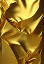 Gold Folded Foil Background. Abstract foil generaitve ai Royalty Free Stock Photo
