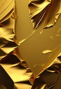 Gold Folded Foil Background. Abstract foil generaitve ai Royalty Free Stock Photo