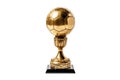 Gold Football Soccer Ball Trophy Isolated
