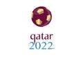 2022 gold football soccer icon of Qatar, vector abstract banner logo for QATAR 2022 Fifa World Cup template background Royalty Free Stock Photo