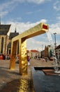 Gold fountain in Pilsen