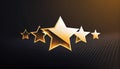 Gold four star rating feedback icon Concept satisfaction quality performance services 5 benchmark service best business