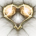 Gold fractal heart Royalty Free Stock Photo