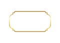 Gold frame. Beautiful simple golden design. Vintage style decorative border isolated white background. Elegant gold art