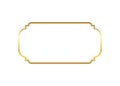 Gold frame. Beautiful simple golden design. Vintage style decorative border isolated white background. Elegant gold art